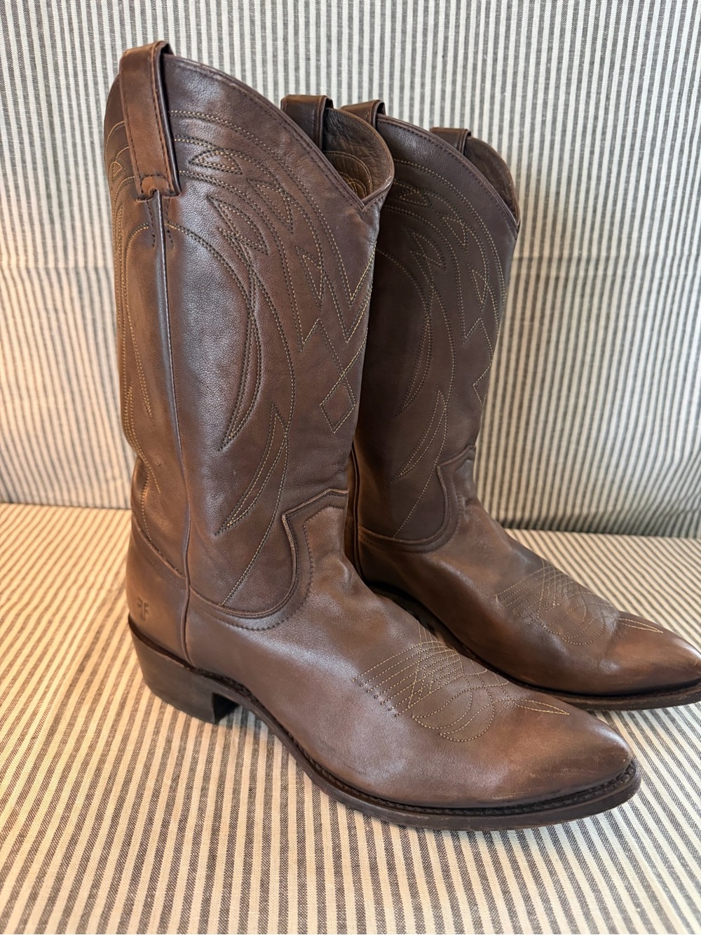 Frye Brown Leather Western Cowboy Boots